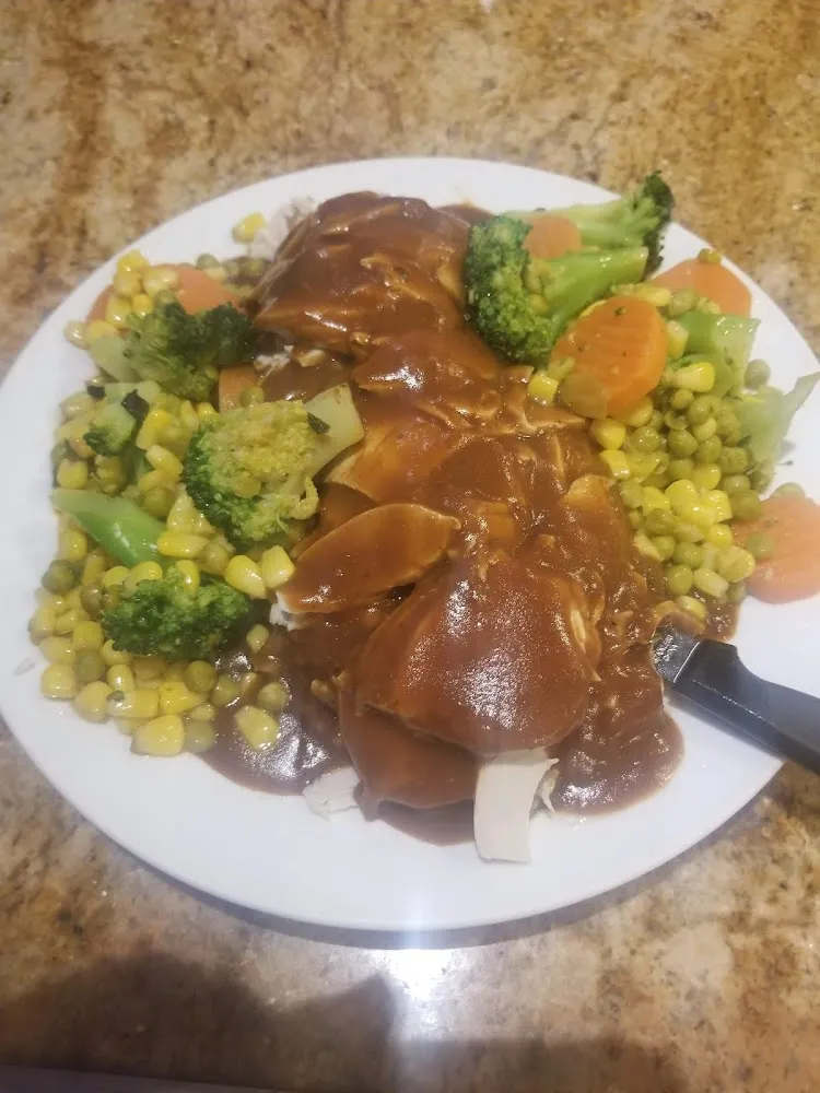 Roasted Turkey with Mixed Sauteed Vegetables